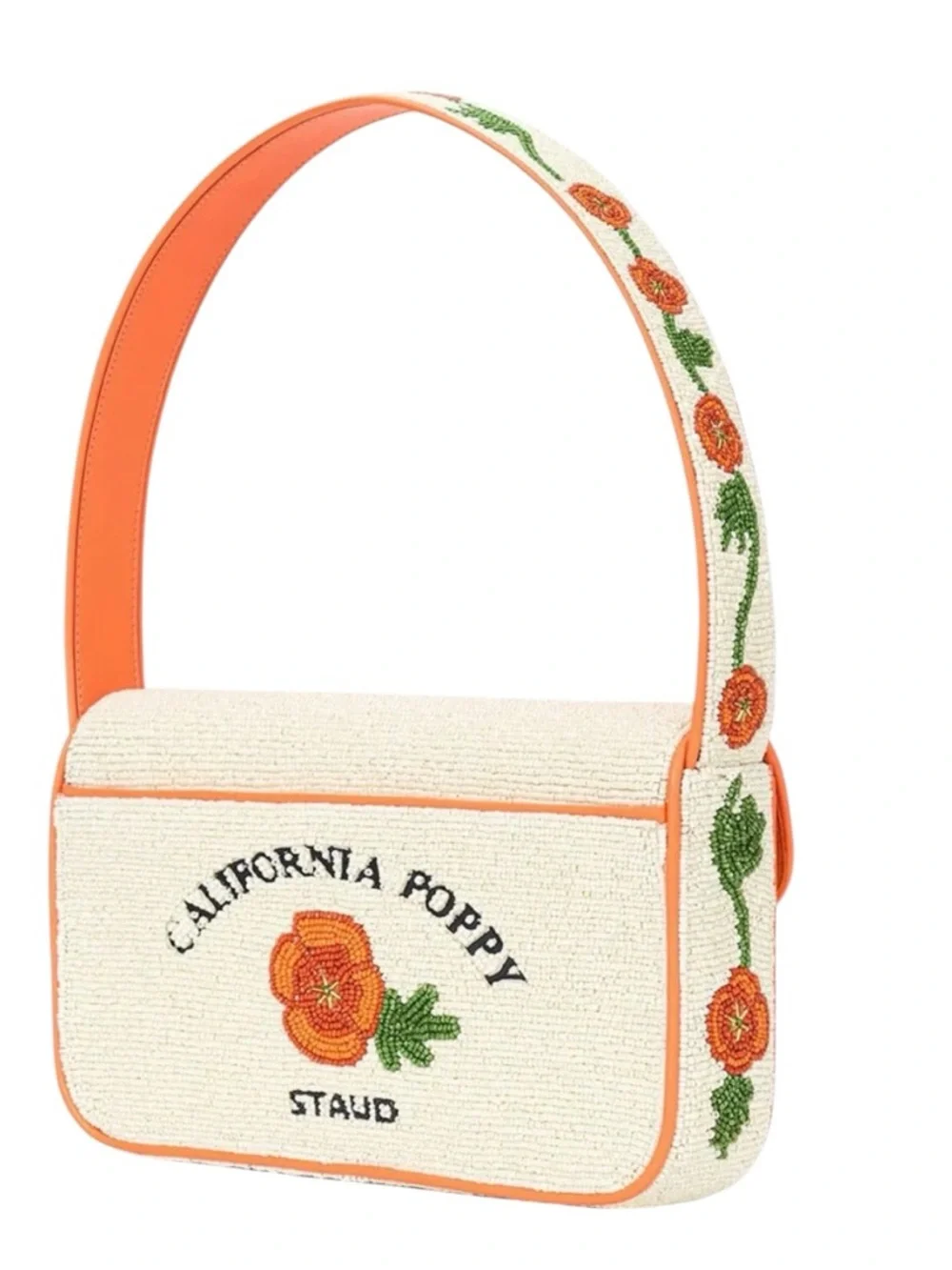 STAUD Tommy Beaded California Poppy Limited Edition Bag NWT - Picture 2 of 9